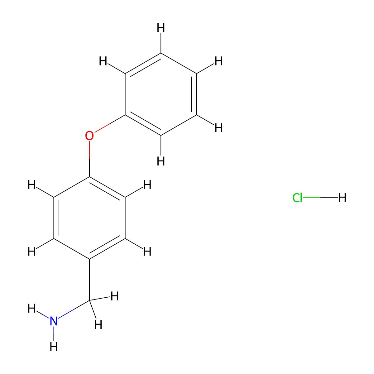 (4-Phenoxyphenyl)methanamine hydrochloride molecular structure, CAS 169944-04-1