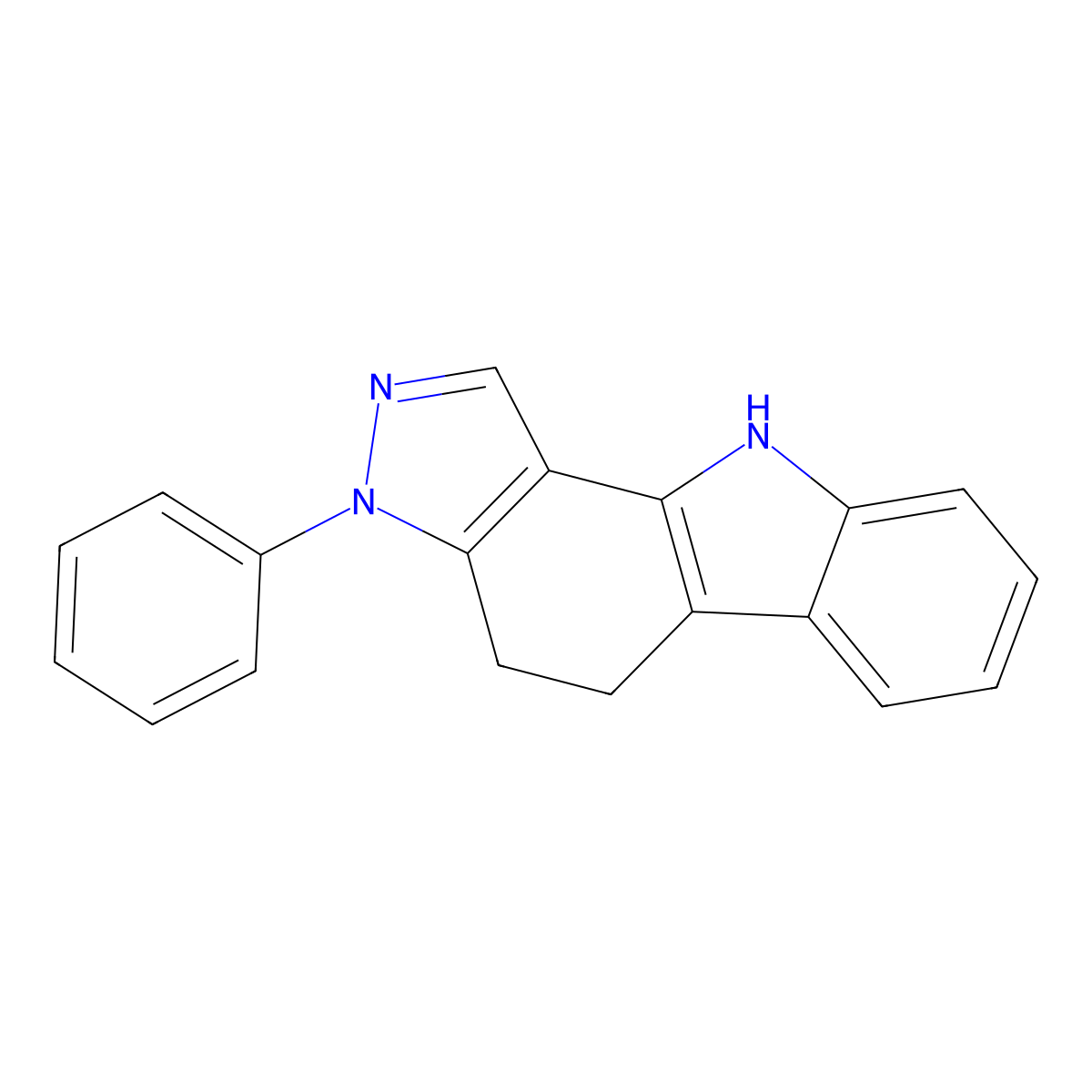 3-Phenyl-3,4,5,10-tetrahydropyrazolo[4,3-a]carbazole molecular structure, CAS 169944-37-0
