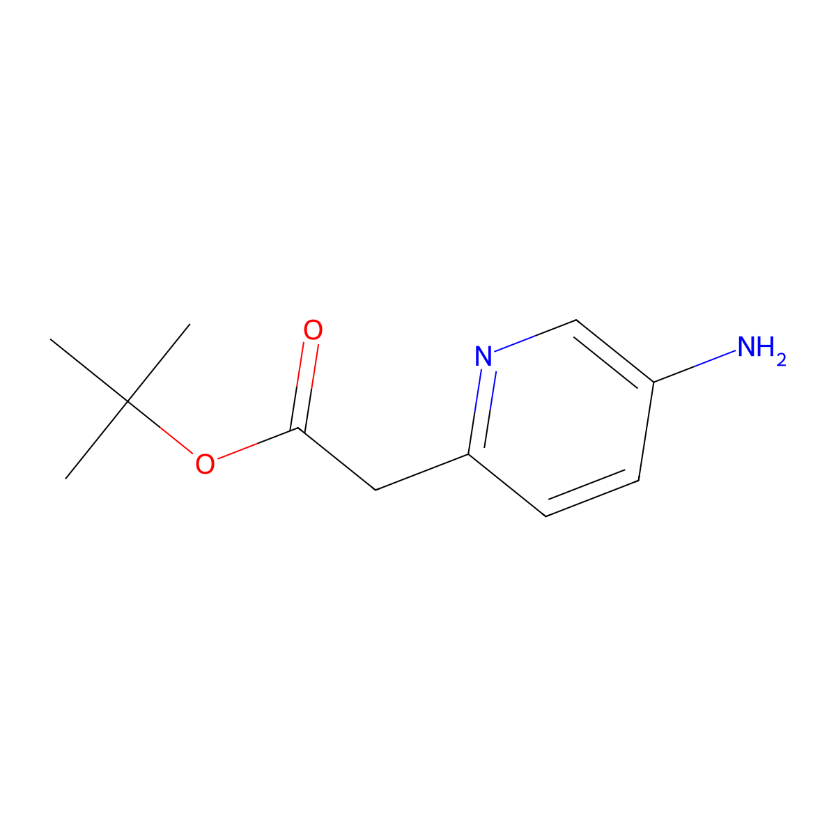 Tert-butyl 2-(5-aminopyridin-2-yl)acetate molecular structure, CAS 1699444-49-9