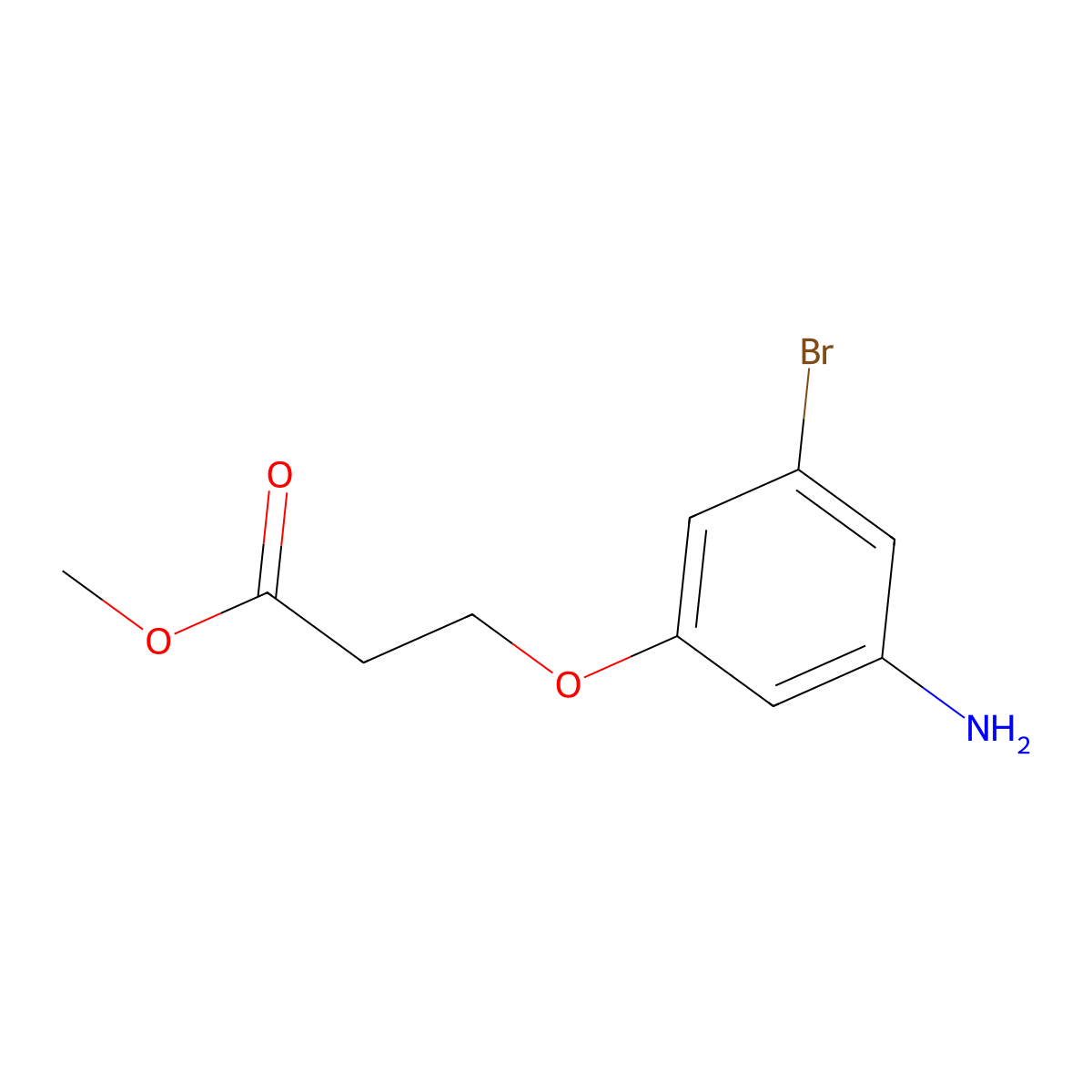 Methyl 3-(3-amino-5-bromophenoxy)propanoate molecular structure, CAS 1699445-81-2