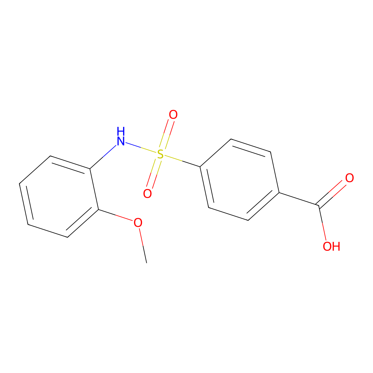 4-((2-Methoxyphenyl)sulfamoyl)benzoic acid molecular structure, CAS 169945-27-1