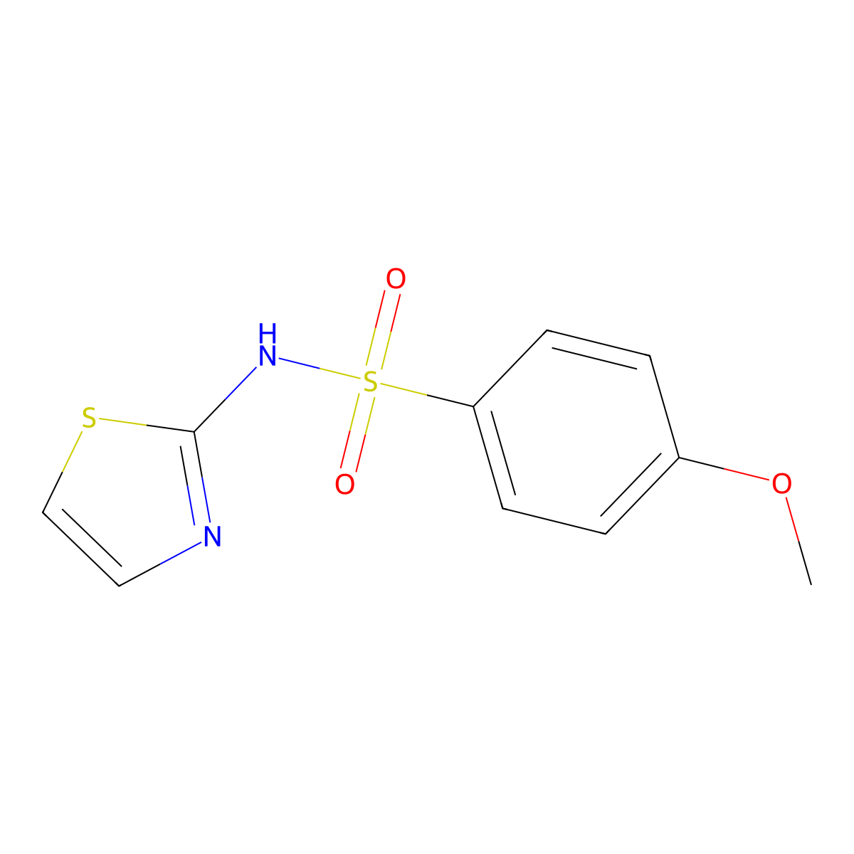 4-methoxy-N-(1,3-thiazol-2-yl)benzene-1-sulfonamide molecular structure, CAS 169945-39-5