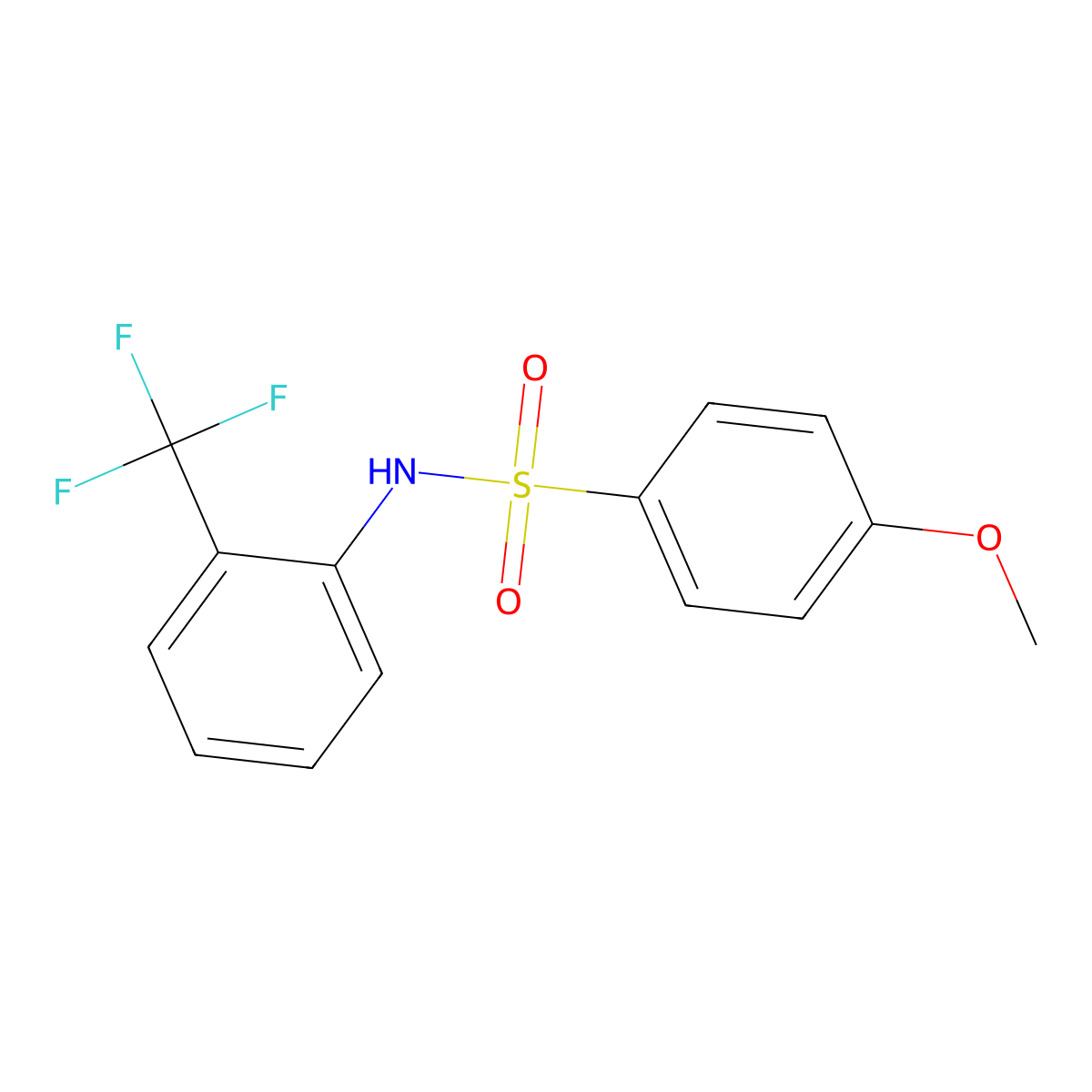 4-methoxy-N-[2-(trifluoromethyl)phenyl]benzenesulfonamide molecular structure, CAS 169945-42-0