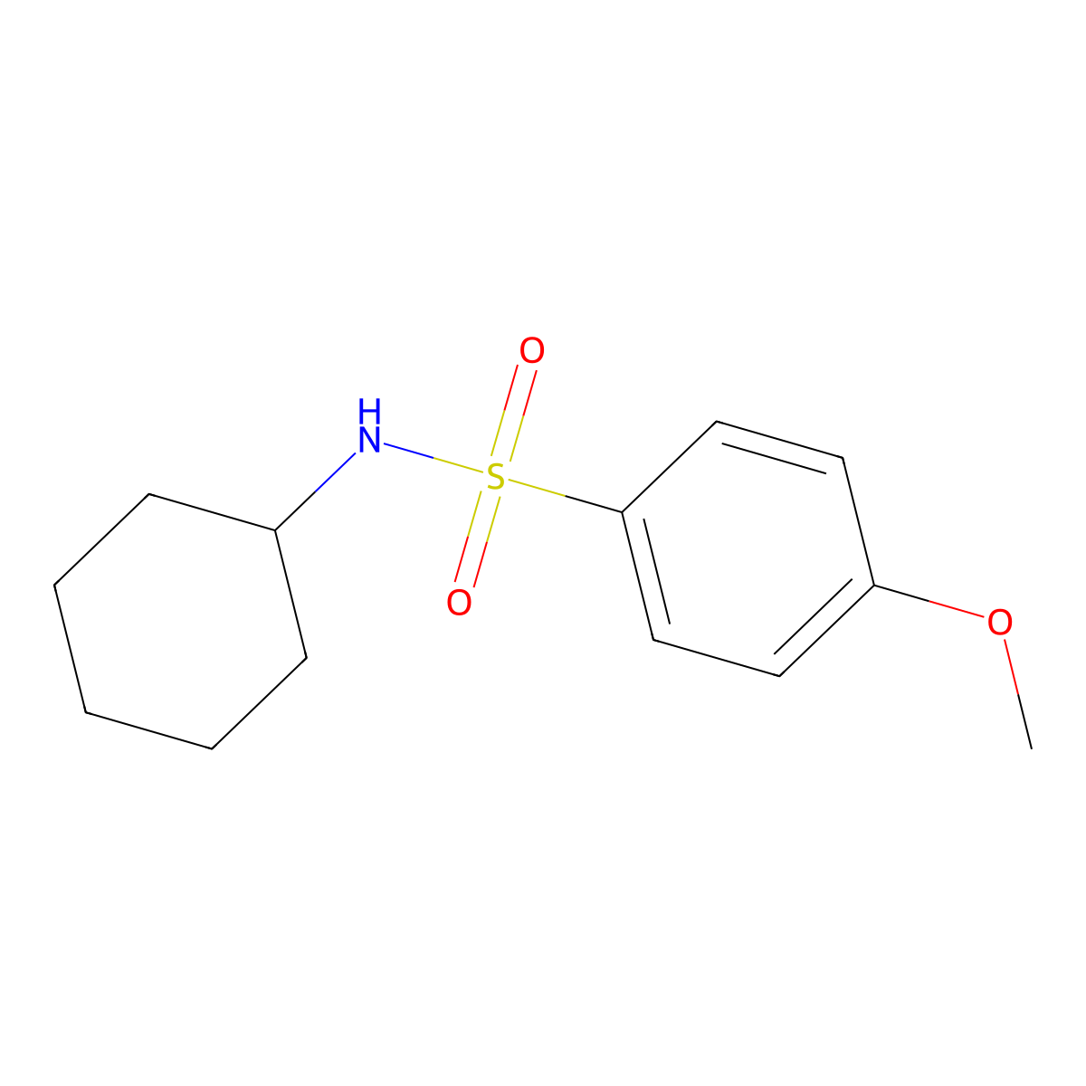 N-cyclohexyl-4-methoxybenzenesulfonamide molecular structure, CAS 169945-43-1