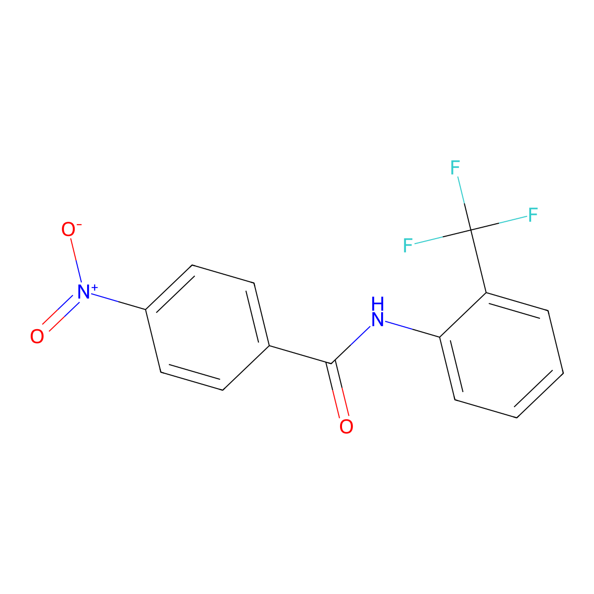 4-nitro-N-[2-(trifluoromethyl)phenyl]benzamide molecular structure, CAS 169945-49-7