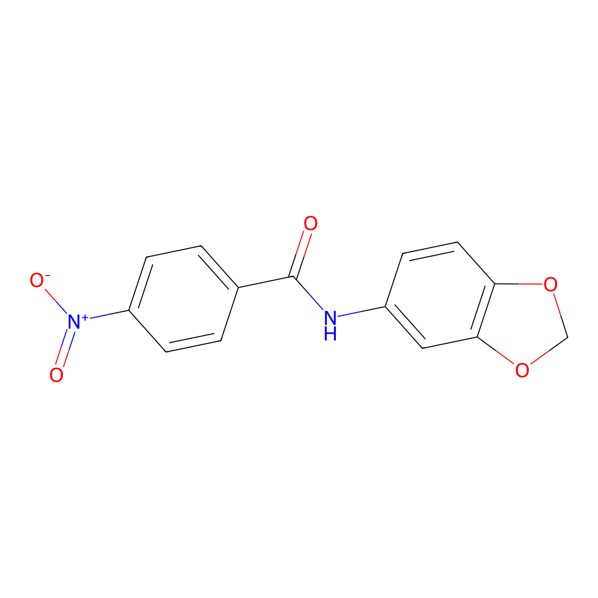 N-(1,3-benzodioxol-5-yl)-4-nitrobenzamide molecular structure, CAS 169945-54-4