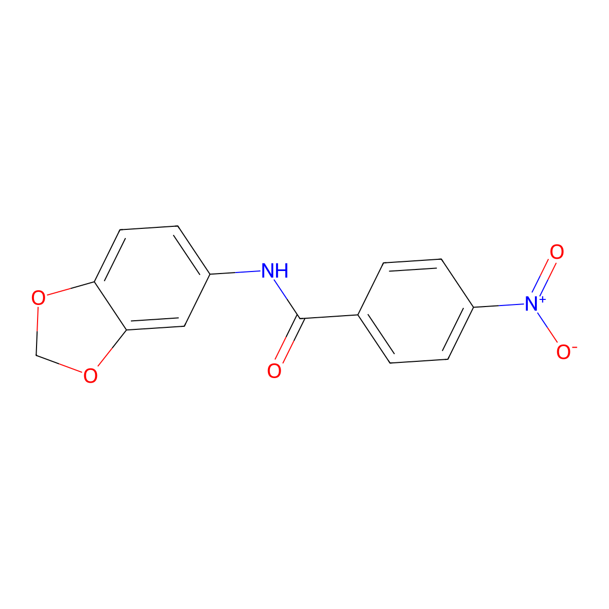 N-(1,3-benzodioxol-5-yl)-4-nitrobenzamide molecular structure, CAS 169945-54-4