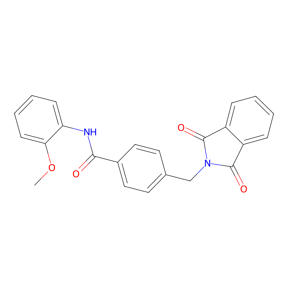 4-[(1,3-dioxoisoindol-2-yl)methyl]-N-(2-methoxyphenyl)benzamide molecular structure, CAS 169945-67-9