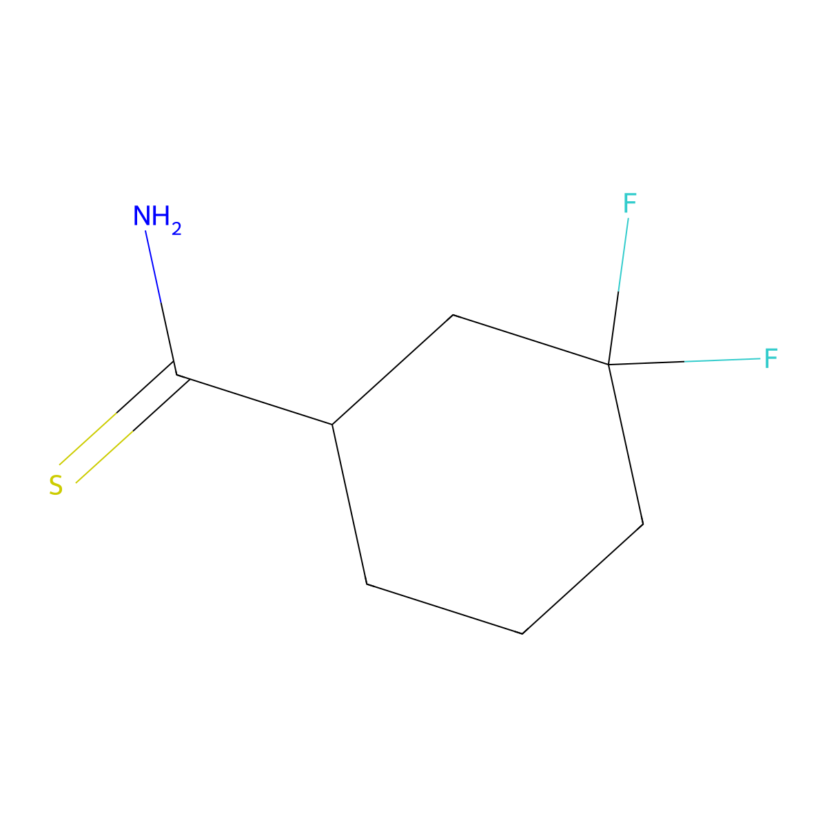 3,3-Difluorocyclohexane-1-carbothioamide molecular structure, CAS 1699462-42-4