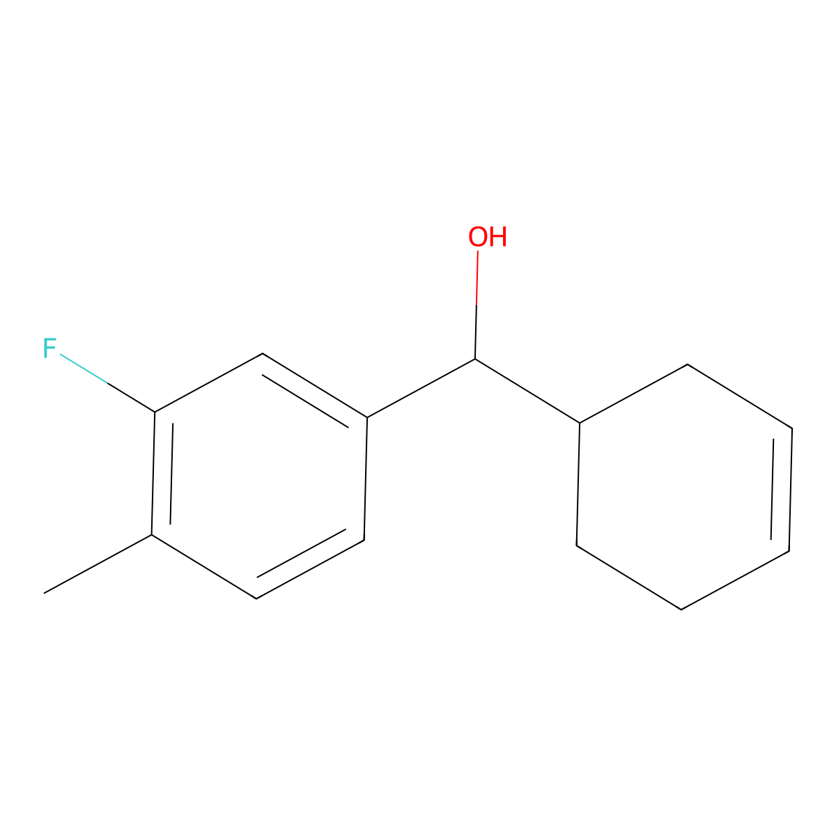 alpha-3-Cyclohexen-1-yl-3-fluoro-4-methylbenZenemethanol molecular structure, CAS 1699463-92-7