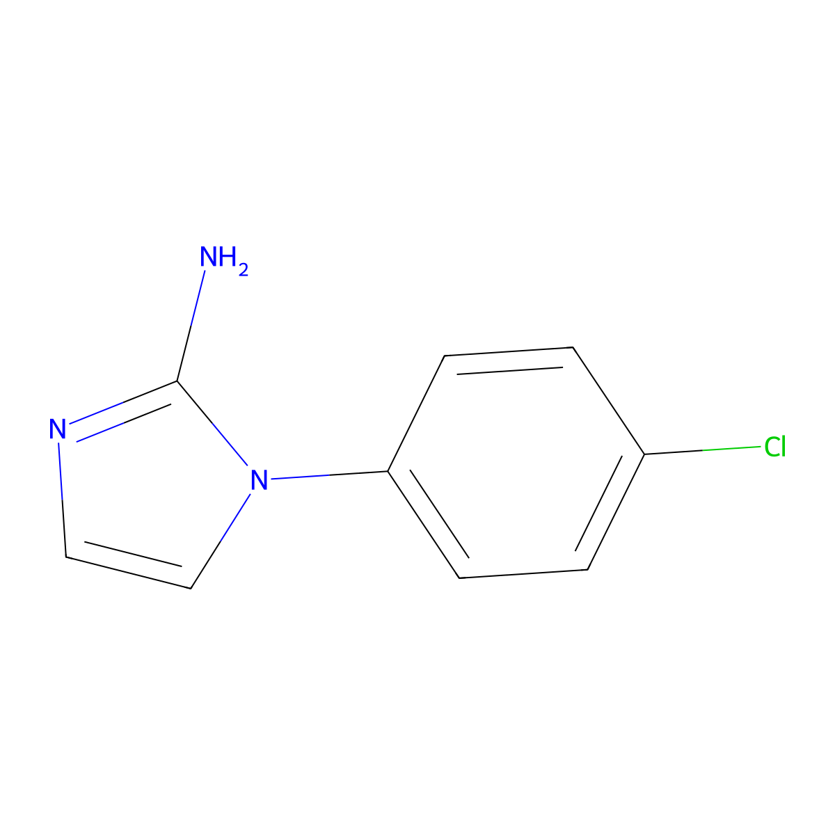 1-(4-chlorophenyl)-1H-imidazol-2-amine molecular structure, CAS 1699507-56-6