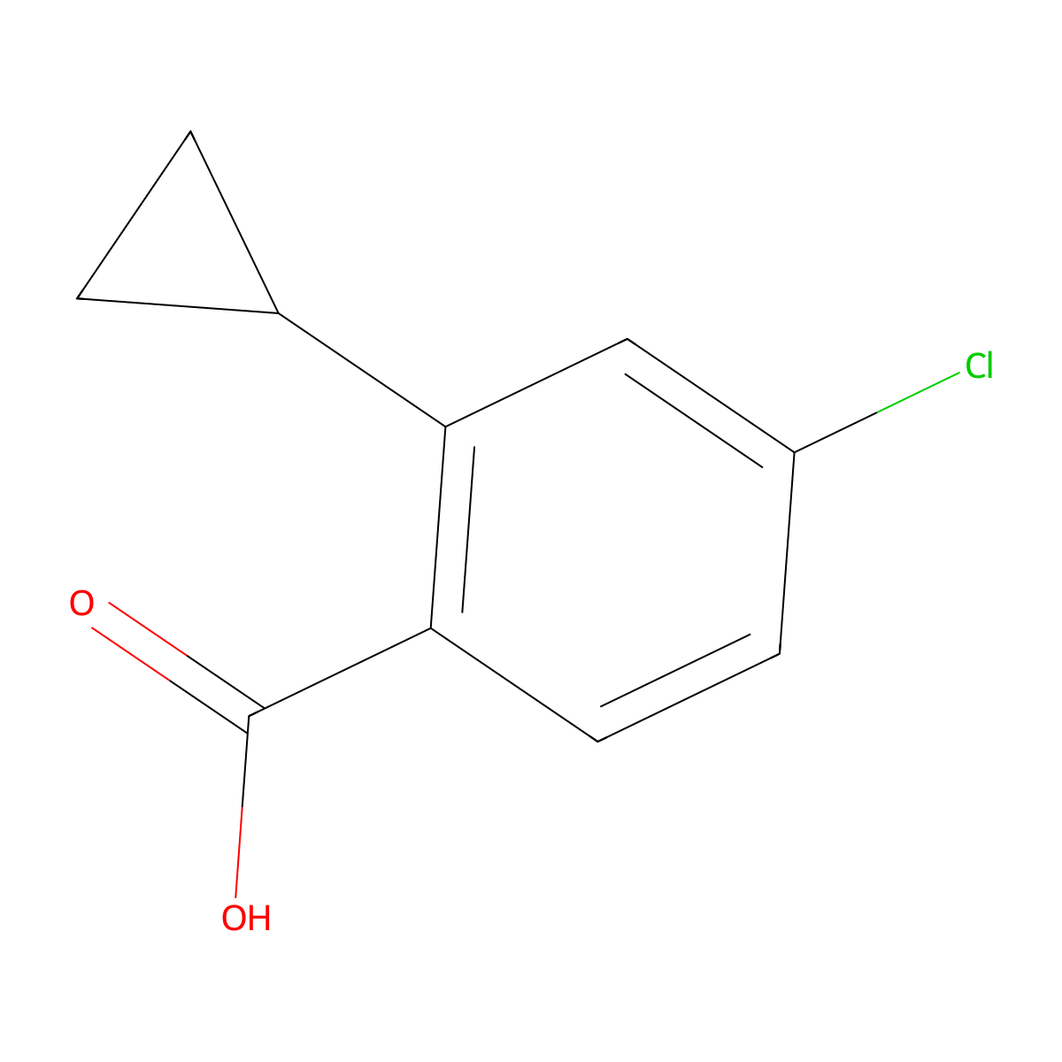4-Chloro-2-cyclopropylbenzoic acid molecular structure, CAS 1699537-59-1