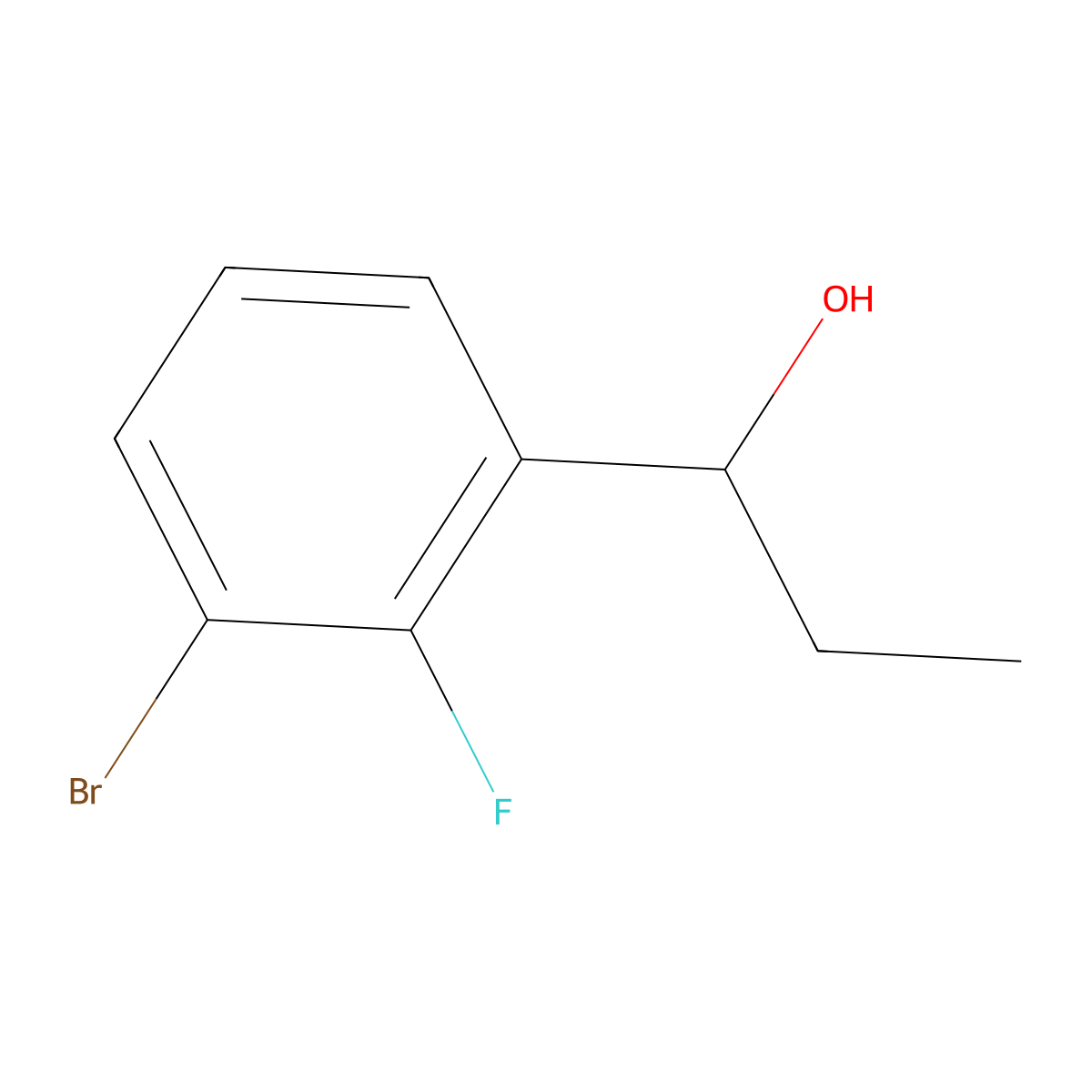 1-(3-Bromo-2-fluorophenyl)propan-1-ol molecular structure, CAS 1699539-87-1
