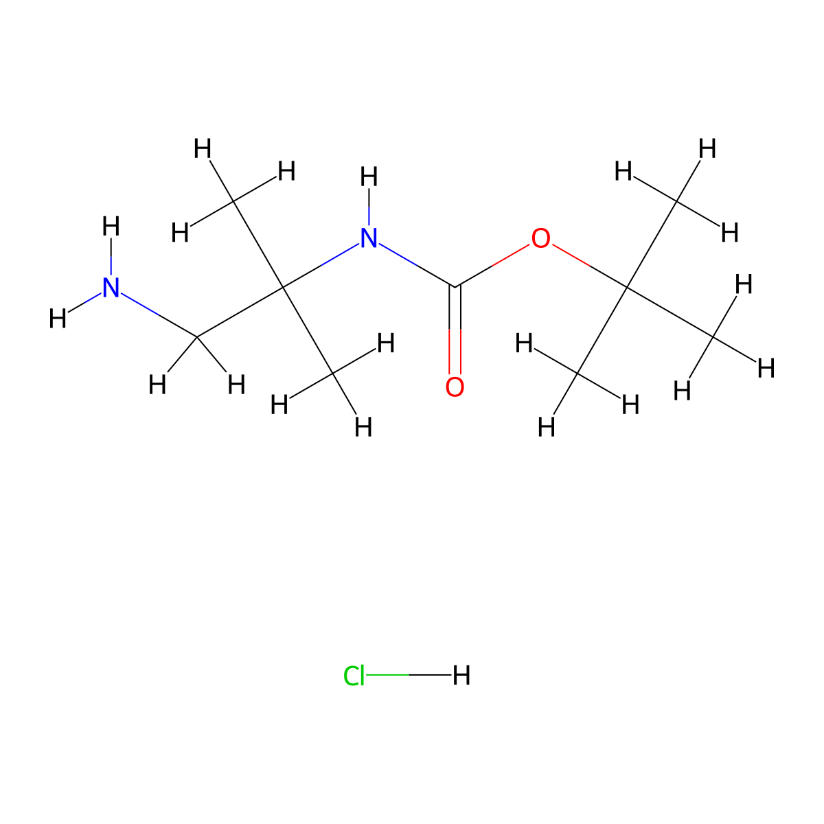 2-N-BOC-2-Methylpropane-1,2-diamine HCl molecular structure, CAS 169954-68-1