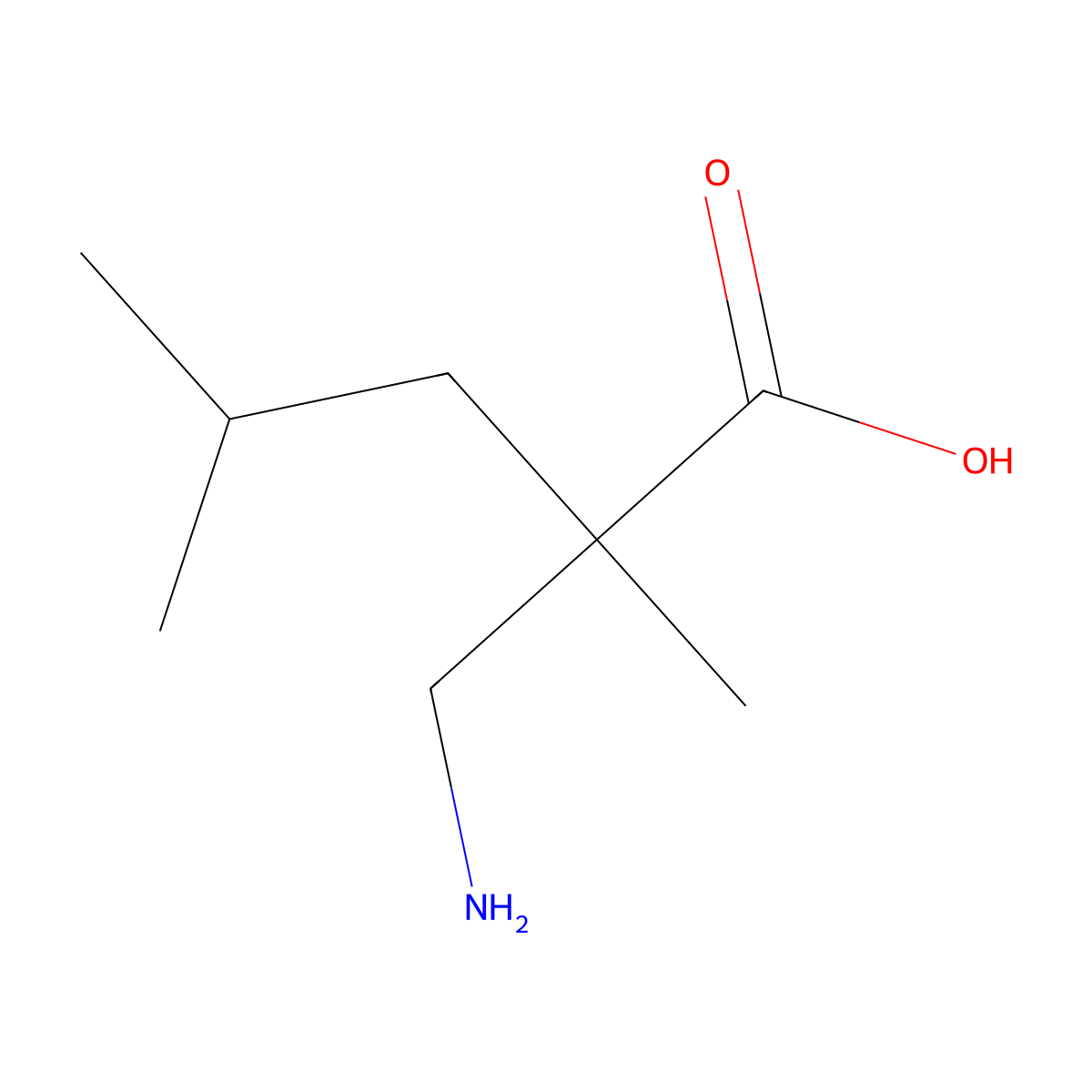 2-(Aminomethyl)-2,4-dimethylpentanoic acid molecular structure, CAS 1699547-68-6