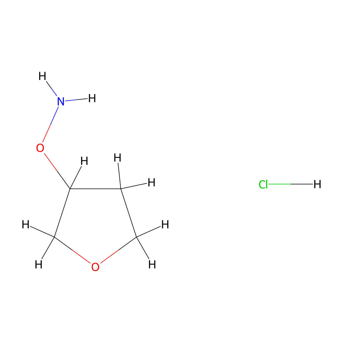 O-(oxolan-3-yl)hydroxylamine hydrochloride molecular structure, CAS 169956-76-7