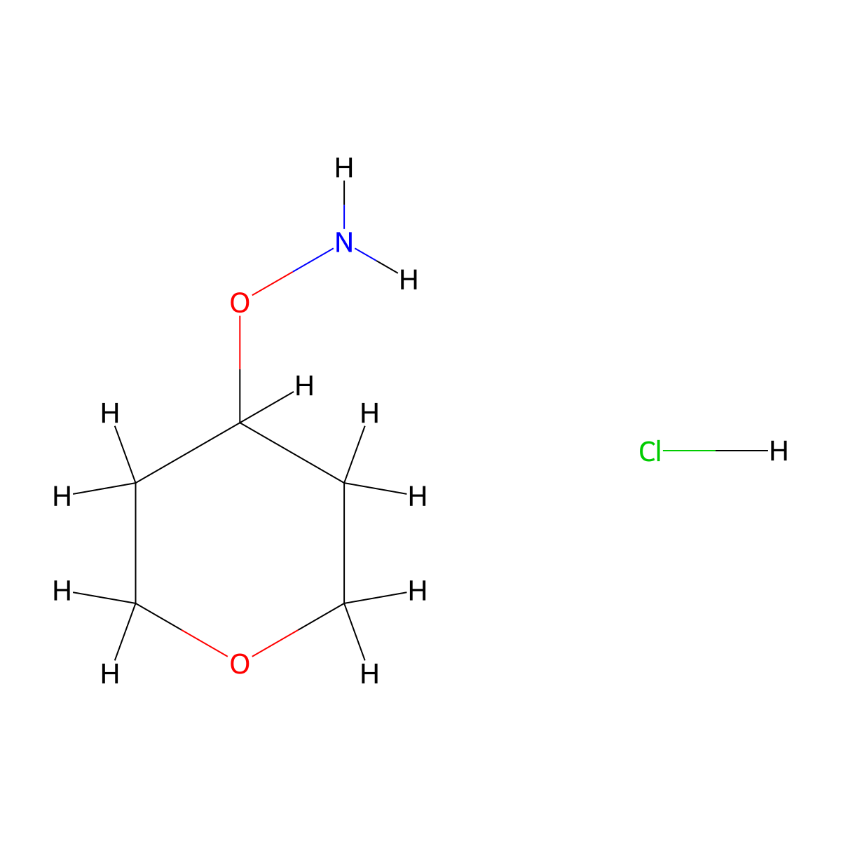 O-(oxan-4-yl)hydroxylamine hydrochloride molecular structure, CAS 169956-81-4
