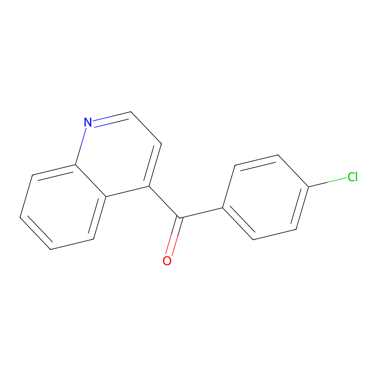 (4-Chlorophenyl)(quinolin-4-yl)methanone molecular structure, CAS 169957-23-7