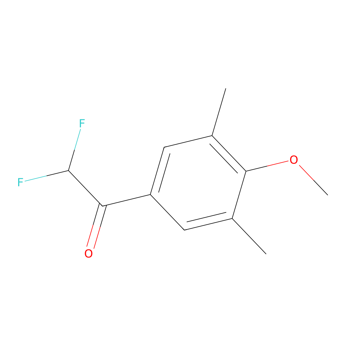 2,2-Difluoro-1-(4-methoxy-3,5-dimethylphenyl)ethanone molecular structure, CAS 1699585-12-0