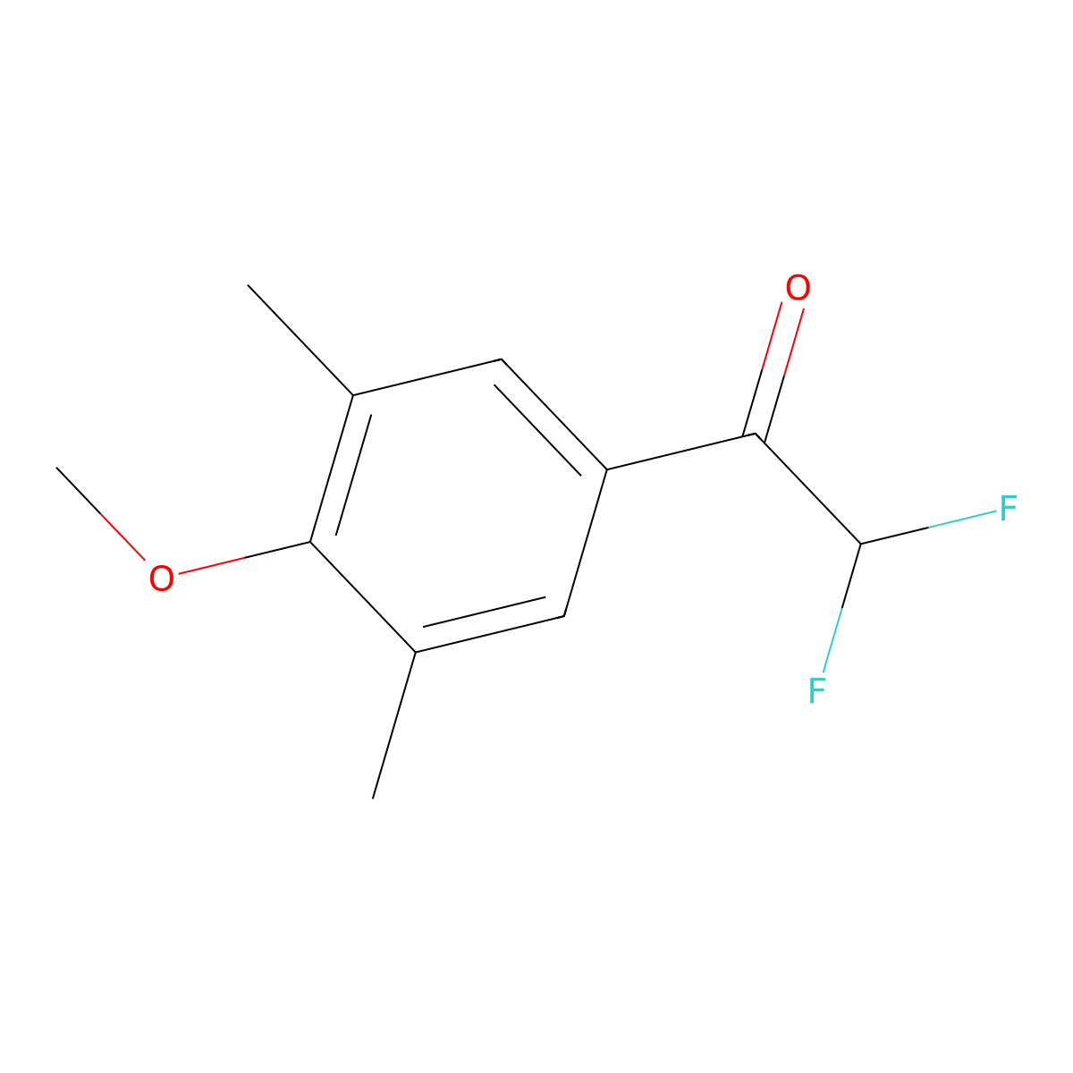 2,2-Difluoro-1-(4-methoxy-3,5-dimethylphenyl)ethanone molecular structure, CAS 1699585-12-0