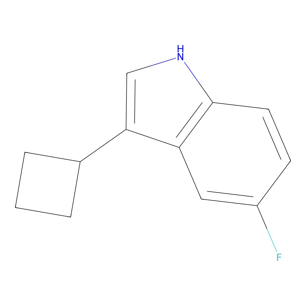 3-Cyclobutyl-5-fluoro-1H-indole molecular structure, CAS 1699588-52-7