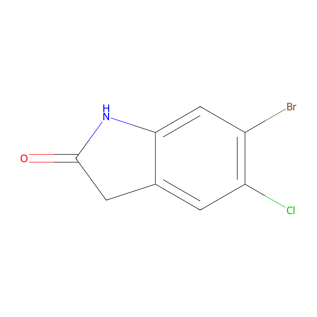 6-Bromo-5-chloro-2,3-dihydro-1h-indol-2-one molecular structure, CAS 1699598-91-8