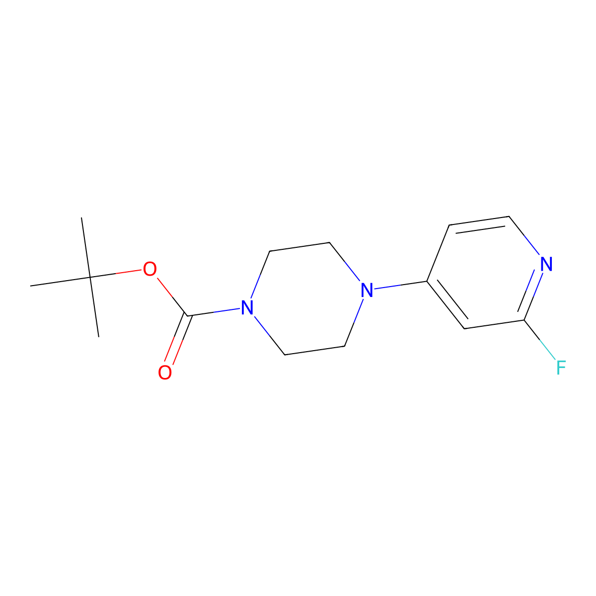 Tert-butyl 4-(2-fluoropyridin-4-yl)piperazine-1-carboxylate molecular structure, CAS 1699599-54-6