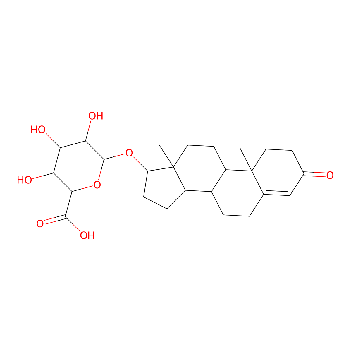 Testosterone glucuronide molecular structure, CAS 16996-33-1