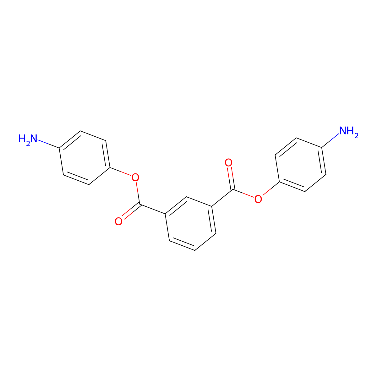 Bis(4-aminophenyl) benzene-1,3-dicarboxylate molecular structure, CAS 16996-47-7