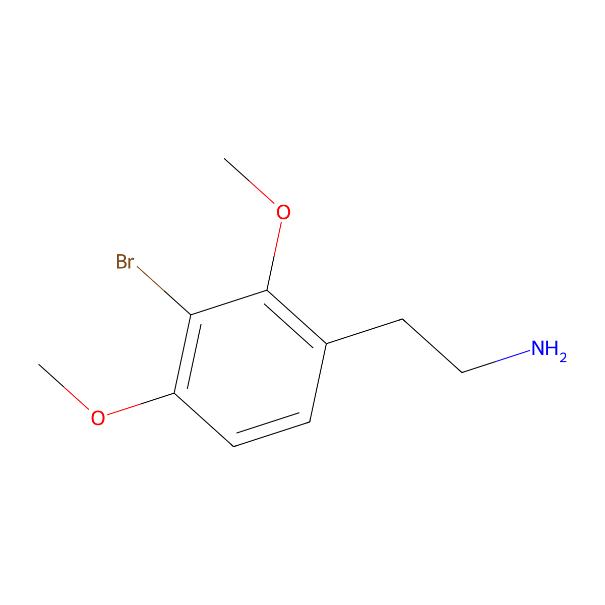 2-(3-Bromo-2,4-dimethoxyphenyl)ethan-1-amine molecular structure, CAS 1699605-48-5