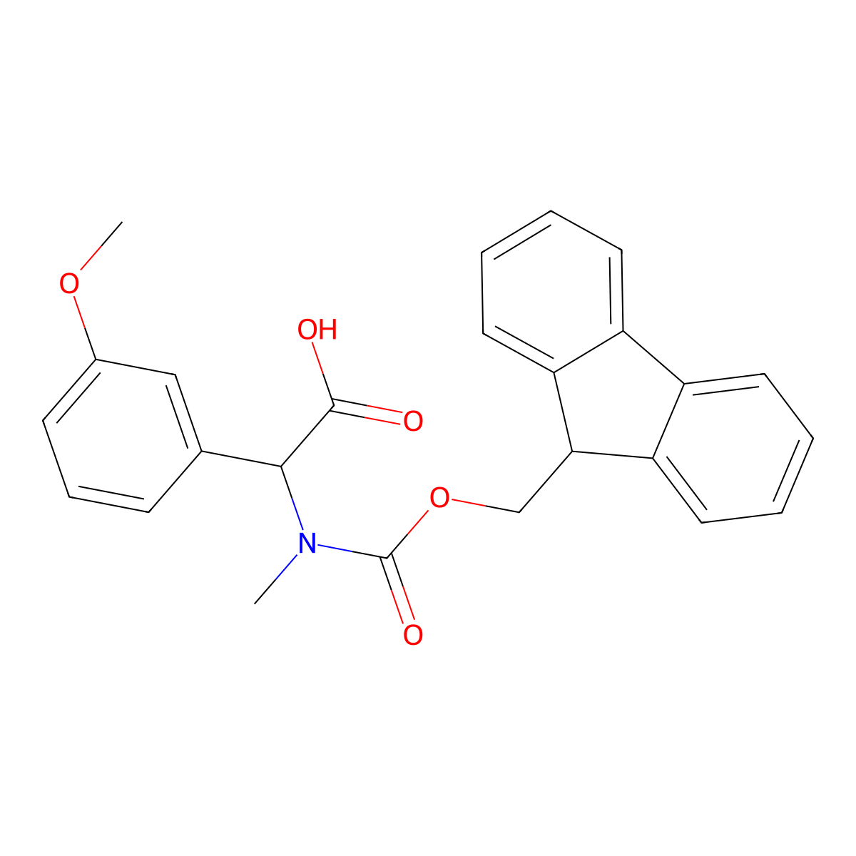 2-({[(9H-fluoren-9-yl)methoxy]carbonyl}(methyl)amino)-2-(3-methoxyphenyl)acetic acid molecular structure, CAS 1699606-11-5