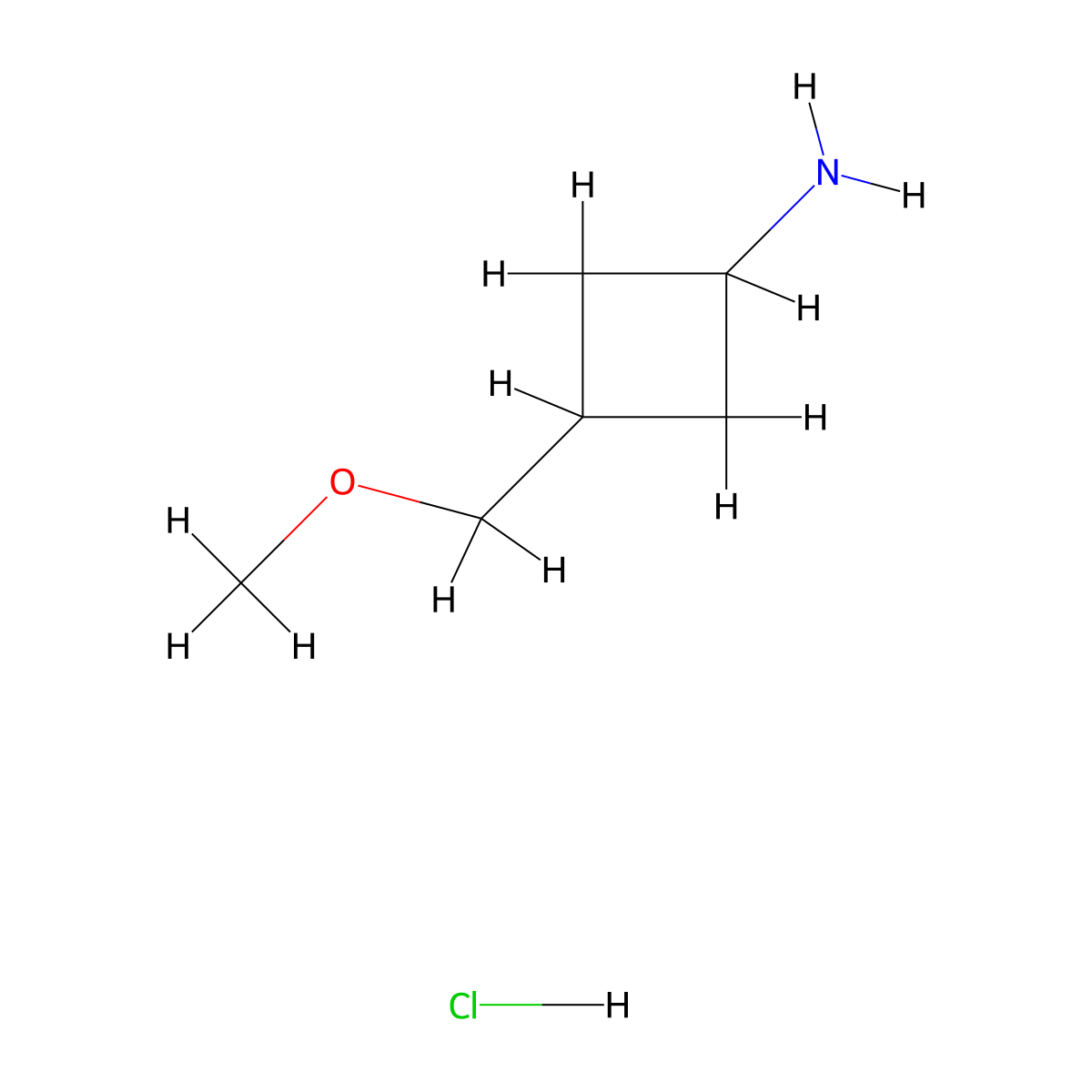 3-(Methoxymethyl)cyclobutan-1-amine hydrochloride molecular structure, CAS 1699607-79-8