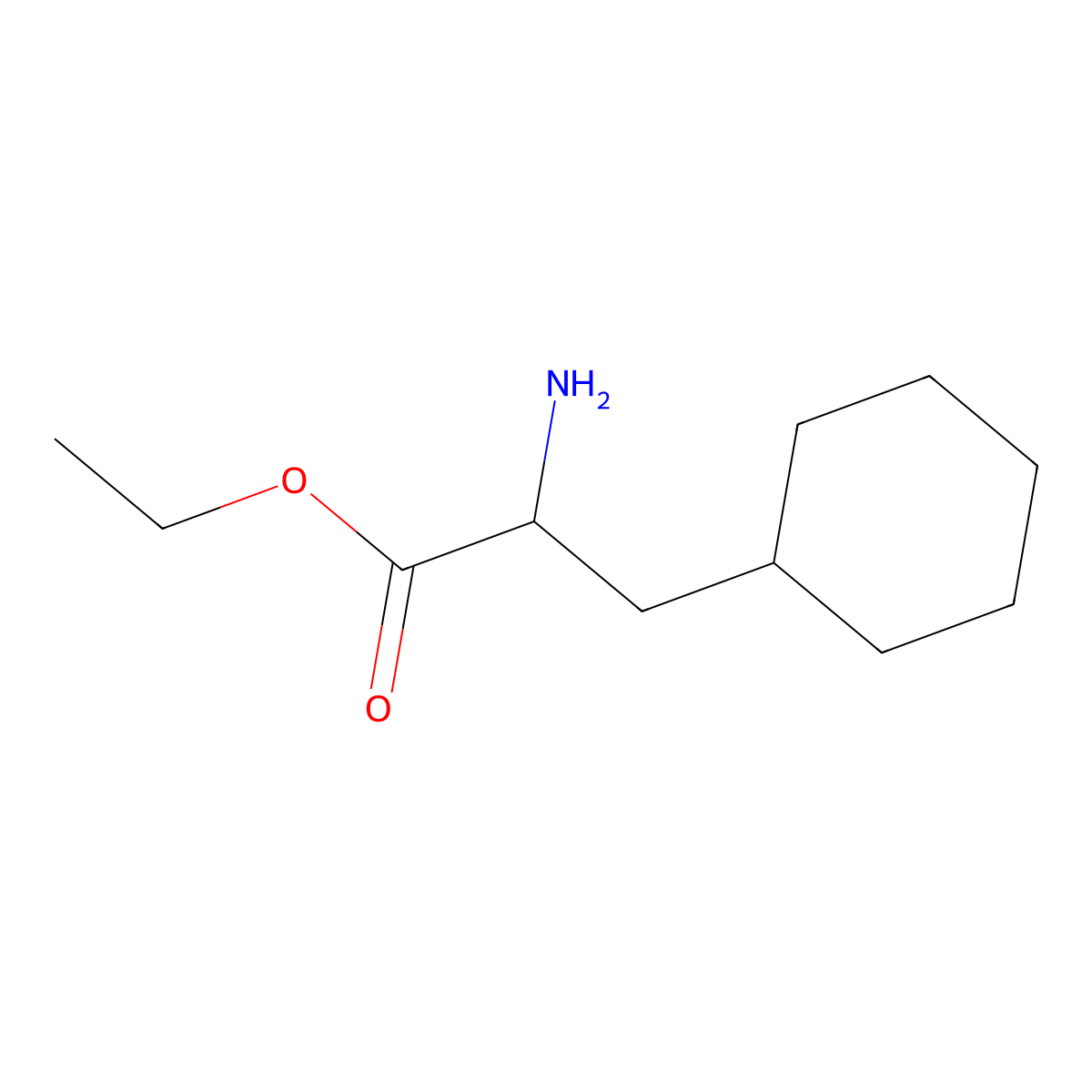ethyl (2S)-2-amino-3-cyclohexylpropanoate molecular structure, CAS 169961-66-4