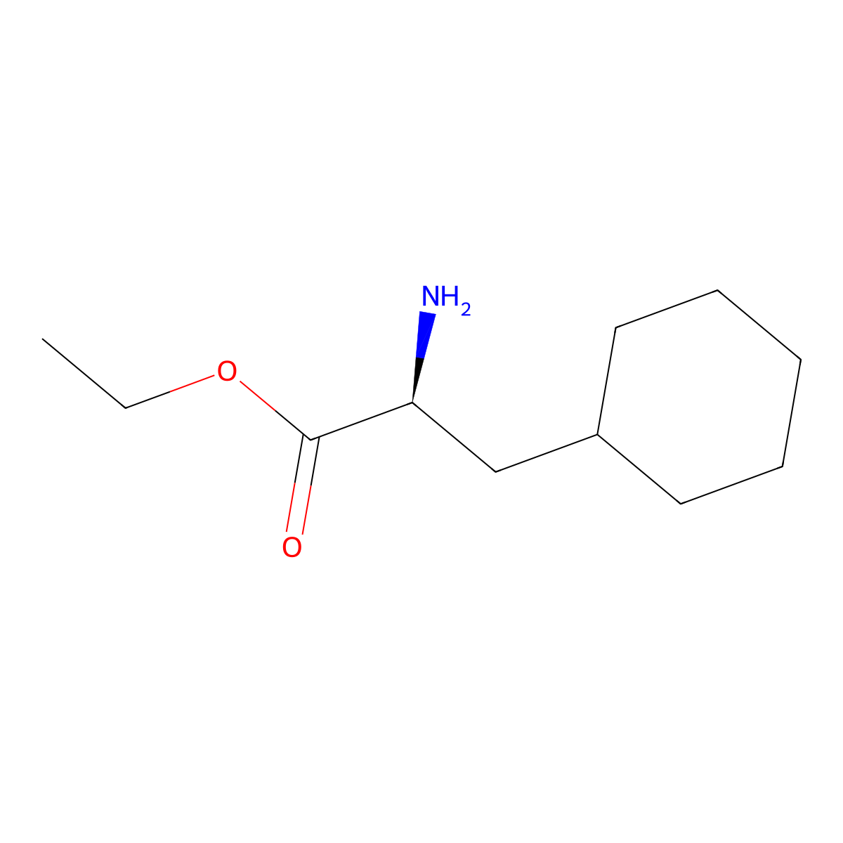 ethyl (2S)-2-amino-3-cyclohexylpropanoate molecular structure, CAS 169961-66-4
