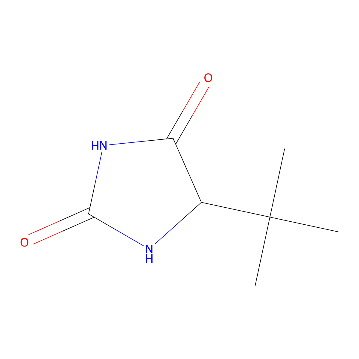 2,4-Imidazolidinedione, 5-(1,1-dimethylethyl)- molecular structure, CAS 169961-91-5