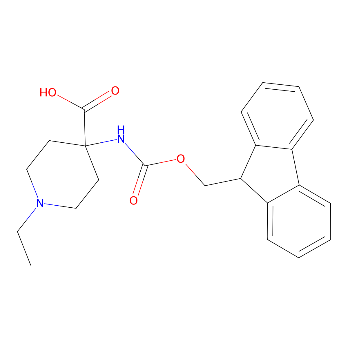 4-(Fmoc-amino)-1-ethylpiperidine-4-carboxylic acid molecular structure, CAS 1699618-39-7