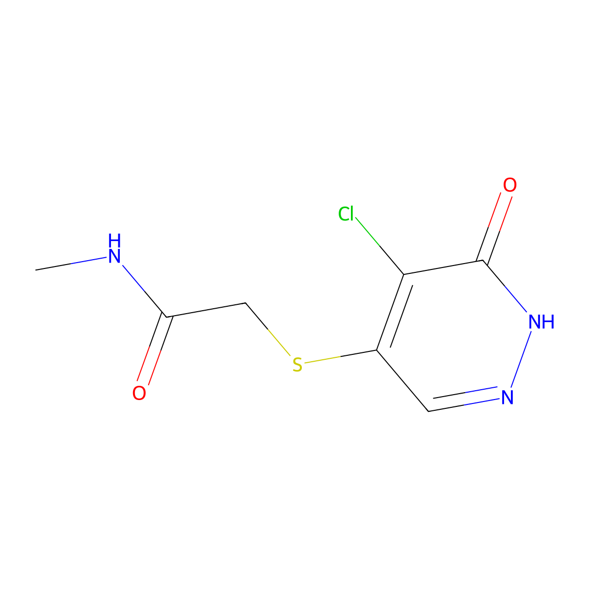 2-[(5-chloro-6-oxo-1,6-dihydropyridazin-4-yl)sulfanyl]-N-methylacetamide molecular structure, CAS 1699618-48-8