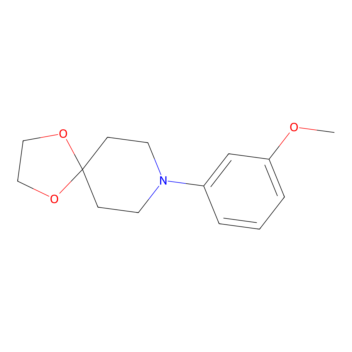 8-(3-Methoxyphenyl)-1,4-dioxa-8-azaspiro[4.5]decane molecular structure, CAS 169963-58-0