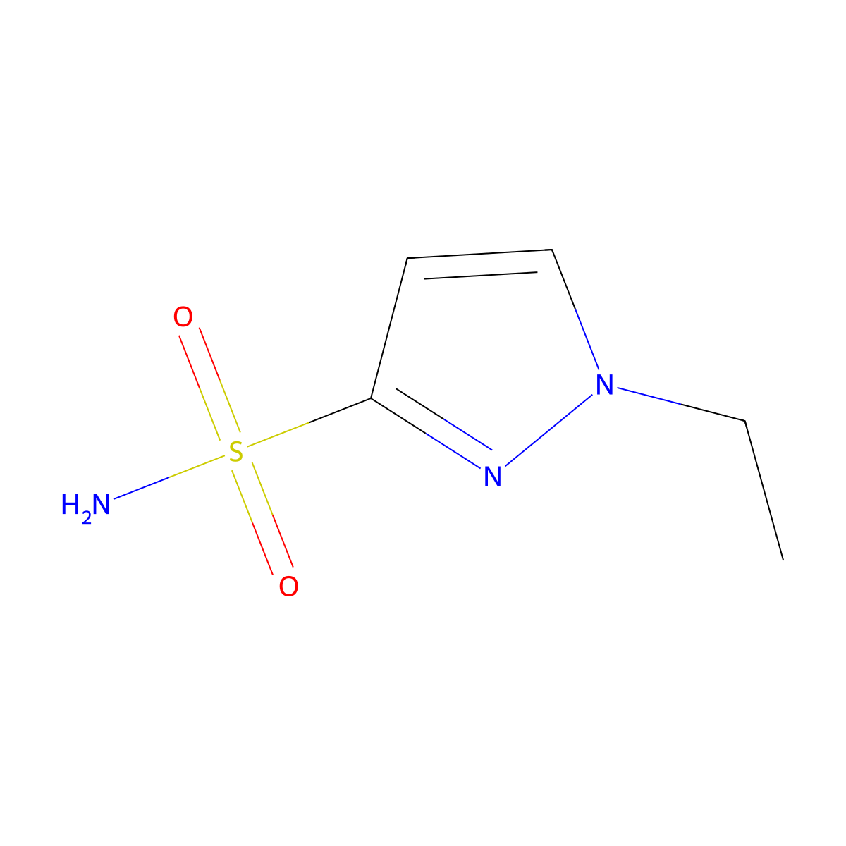1-ethyl-1H-pyrazole-3-sulfonamide molecular structure, CAS 1699630-58-4