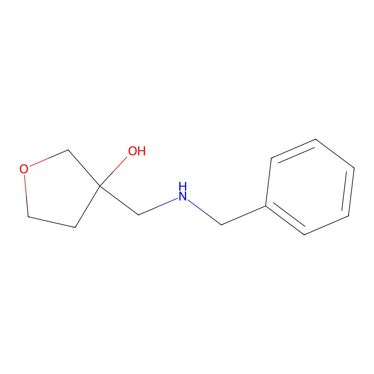 3-[(Benzylamino)methyl]oxolan-3-ol molecular structure, CAS 1699632-77-3