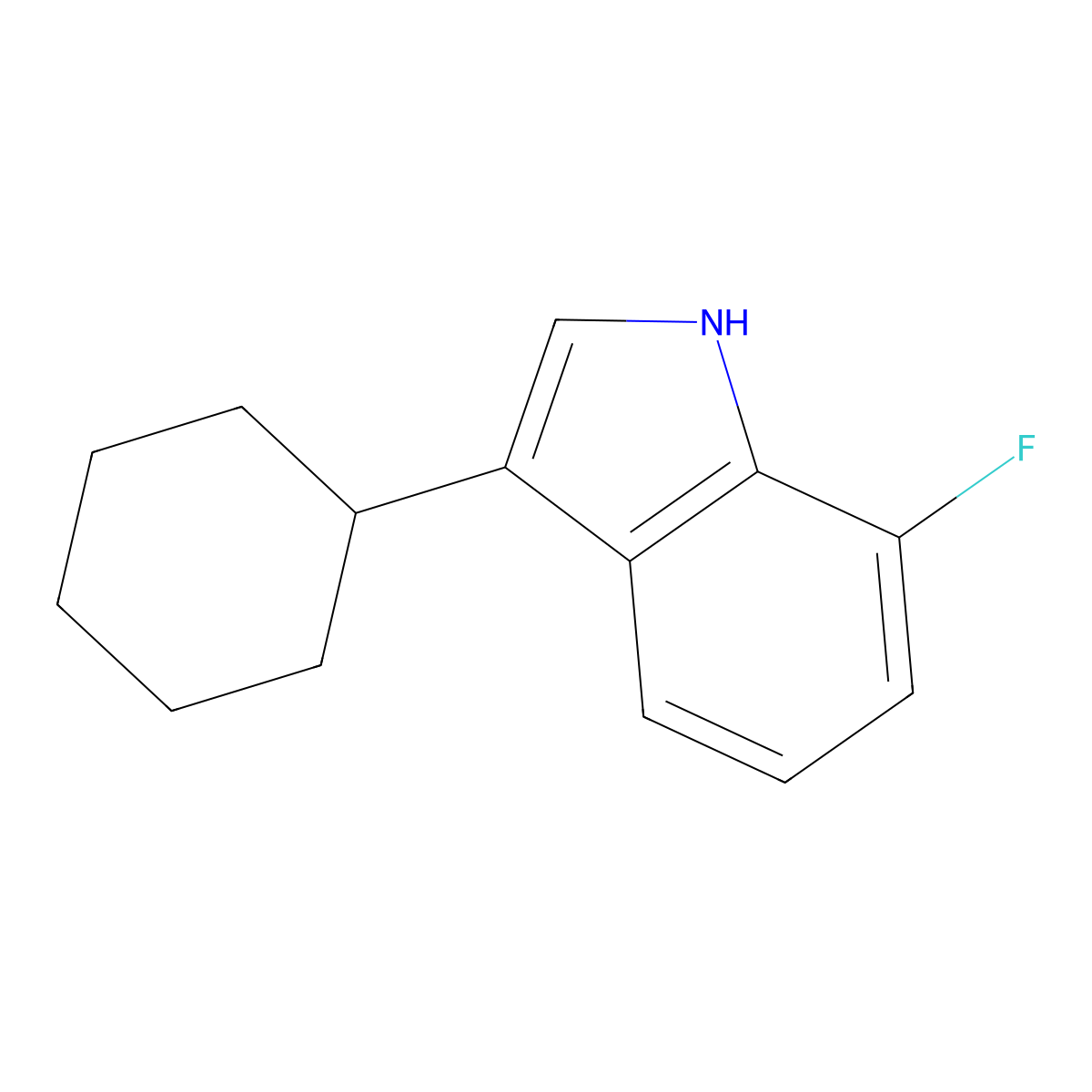 3-Cyclohexyl-7-fluoro-1H-indole molecular structure, CAS 1699641-91-2