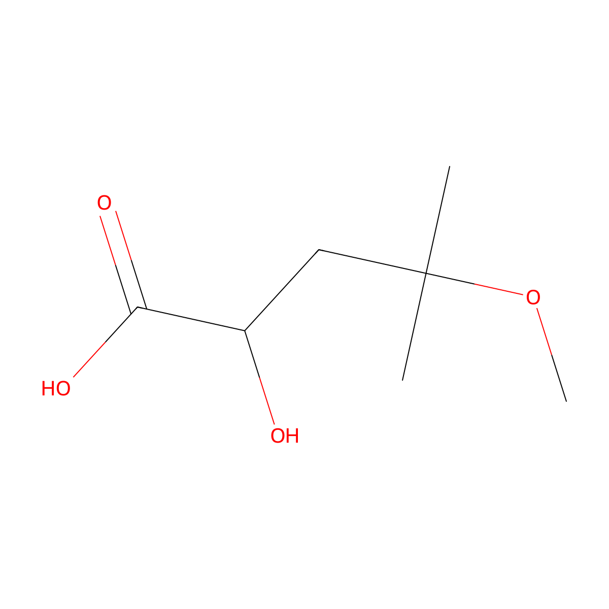 2-Hydroxy-4-methoxy-4-methylpentanoic acid molecular structure, CAS 1699648-25-3