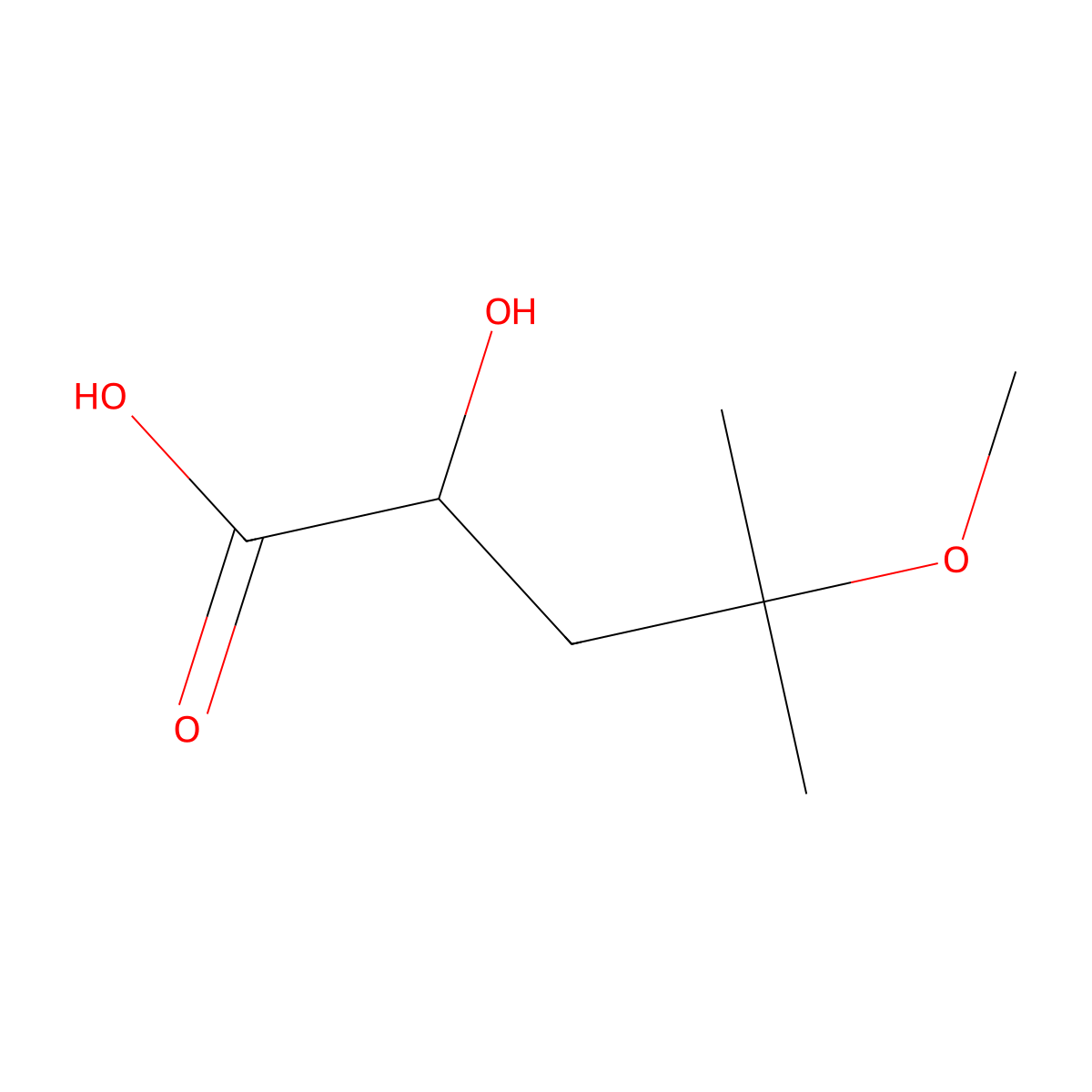 2-Hydroxy-4-methoxy-4-methylpentanoic acid molecular structure, CAS 1699648-25-3