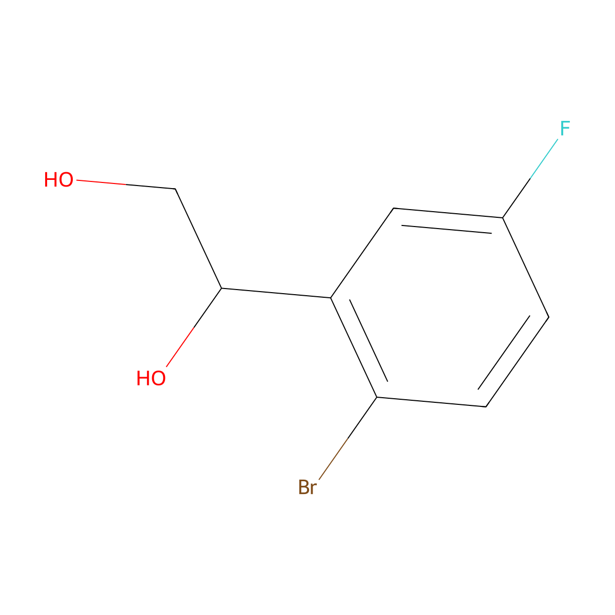 1-(2-Bromo-5-fluorophenyl)ethane-1,2-diol molecular structure, CAS 1699649-82-5