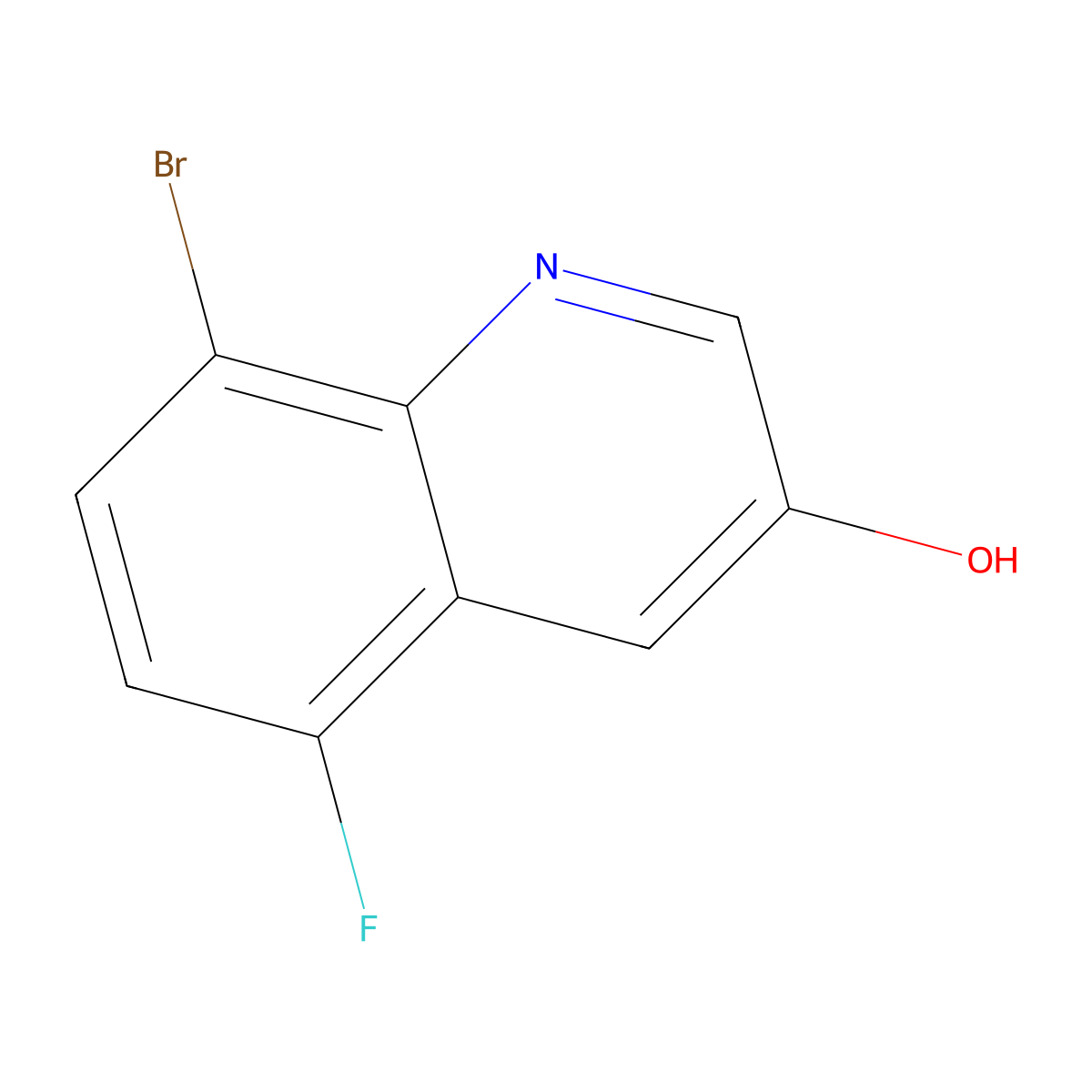 8-Bromo-5-fluoroquinolin-3-ol molecular structure, CAS 1699653-55-8