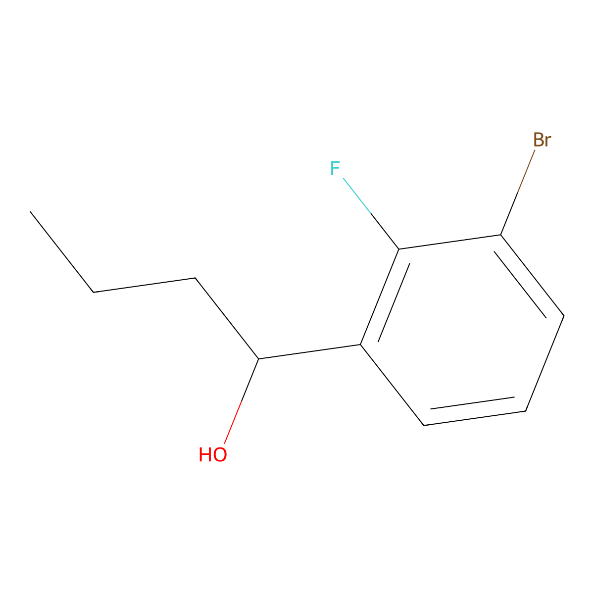 1-(3-Bromo-2-fluorophenyl)butan-1-ol molecular structure, CAS 1699655-60-1