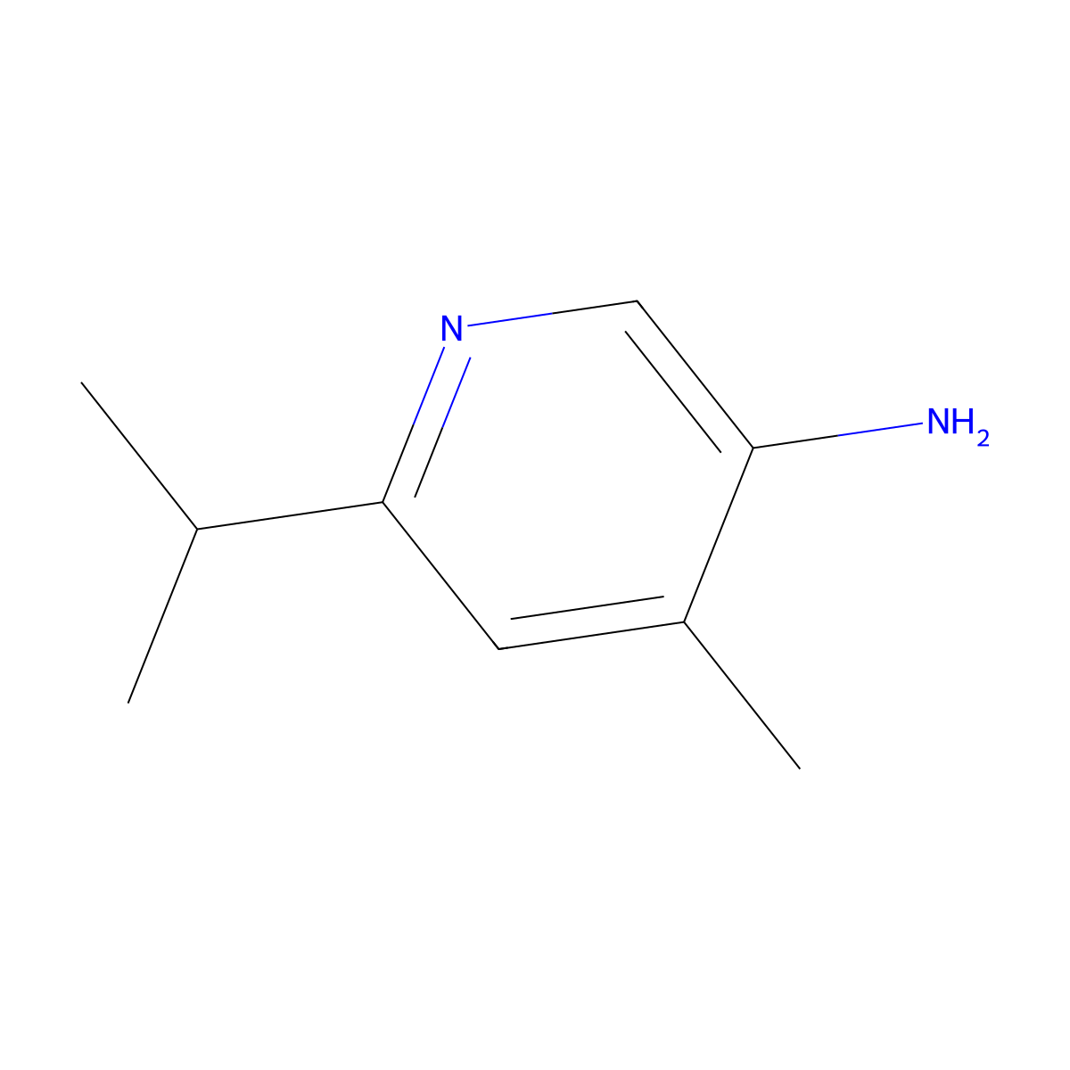 4-Methyl-6-(propan-2-yl)pyridin-3-amine molecular structure, CAS 1699662-11-7
