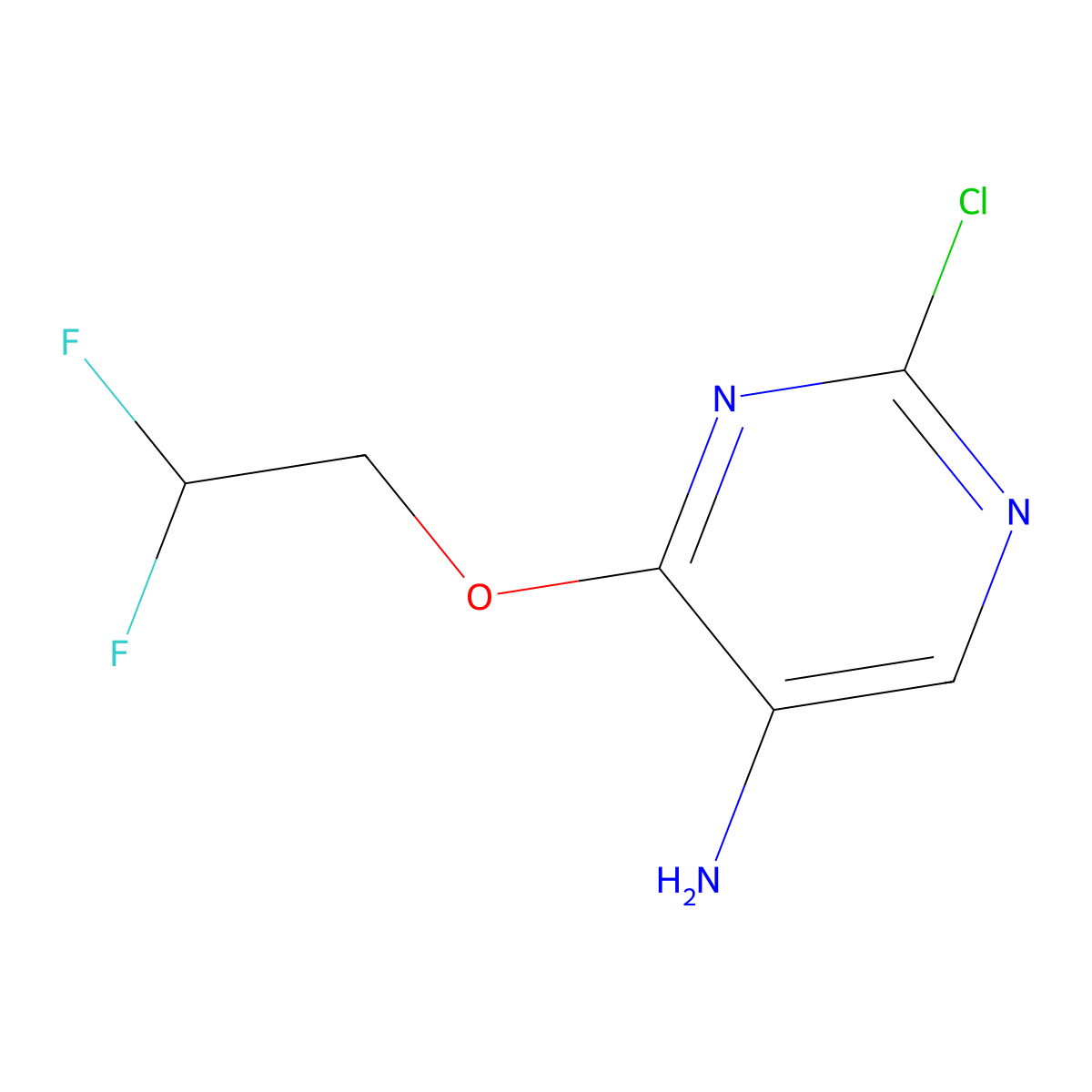 2-Chloro-4-(2,2-difluoroethoxy)pyrimidin-5-amine molecular structure, CAS 1699666-82-4