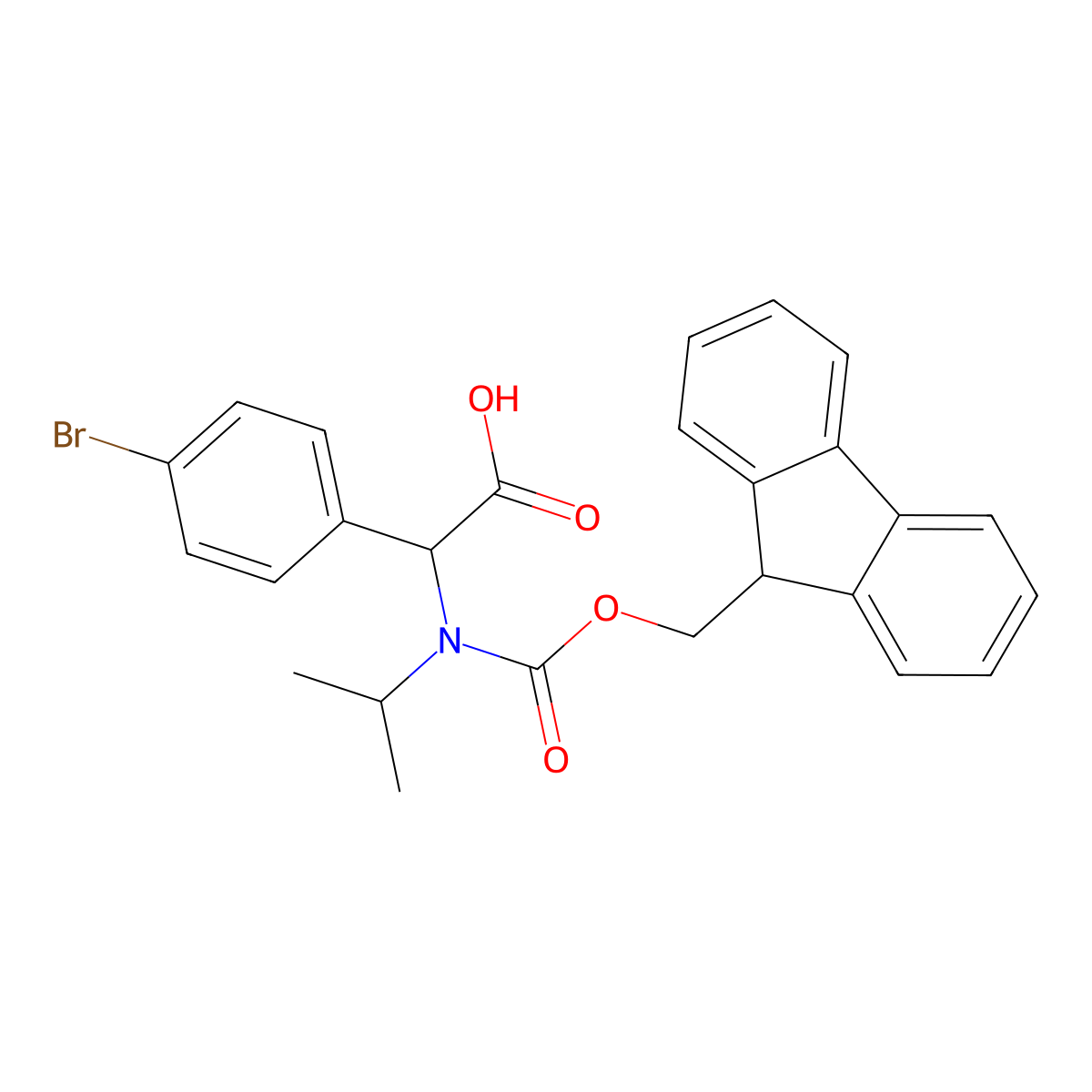 2-(4-bromophenyl)-2-({[(9H-fluoren-9-yl)methoxy]carbonyl}(propan-2-yl)amino)acetic acid molecular structure, CAS 1699682-44-4