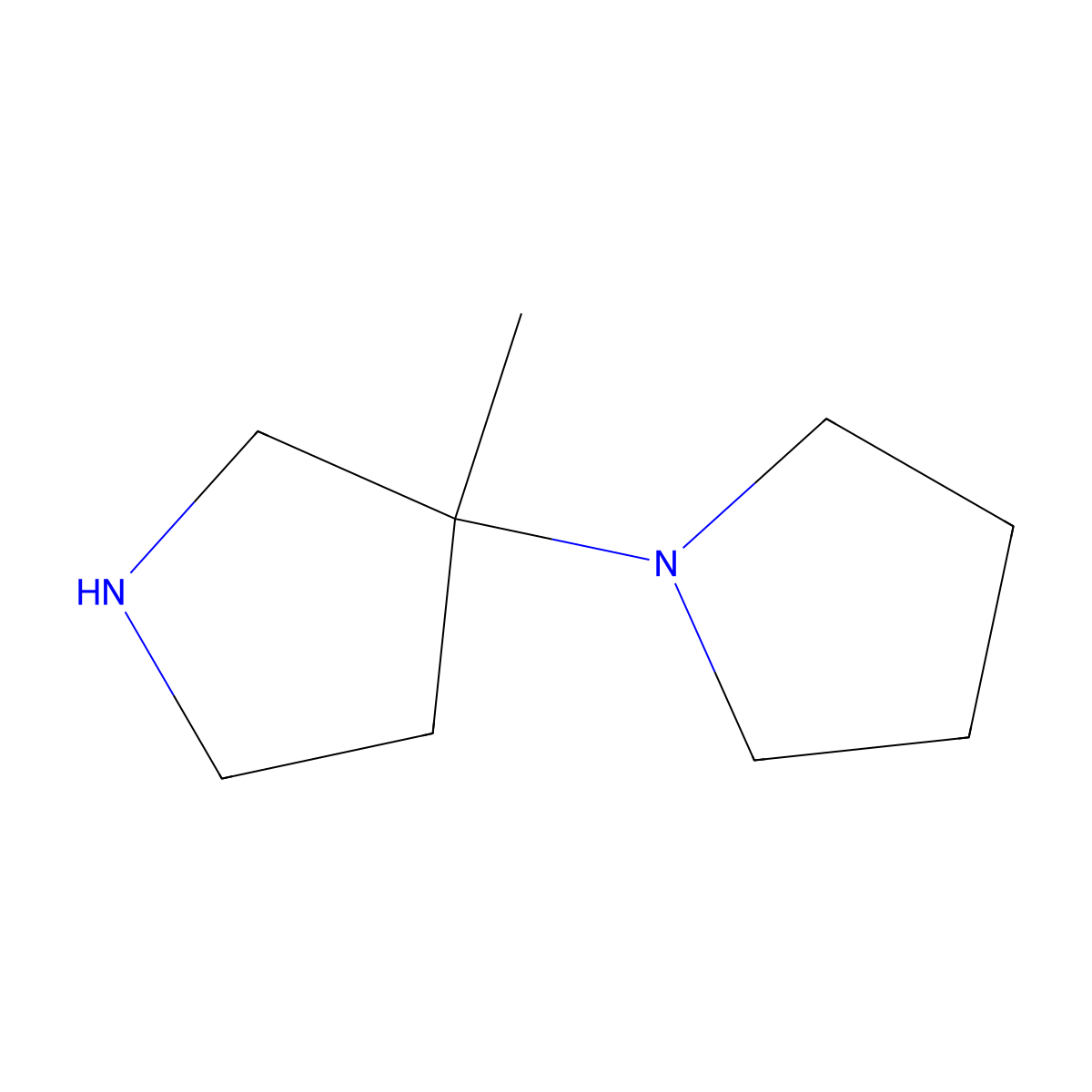 3-Methyl-3-(pyrrolidin-1-yl)pyrrolidine molecular structure, CAS 1699695-35-6
